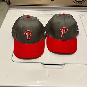 Gray and Red Phillies Hats NWOT